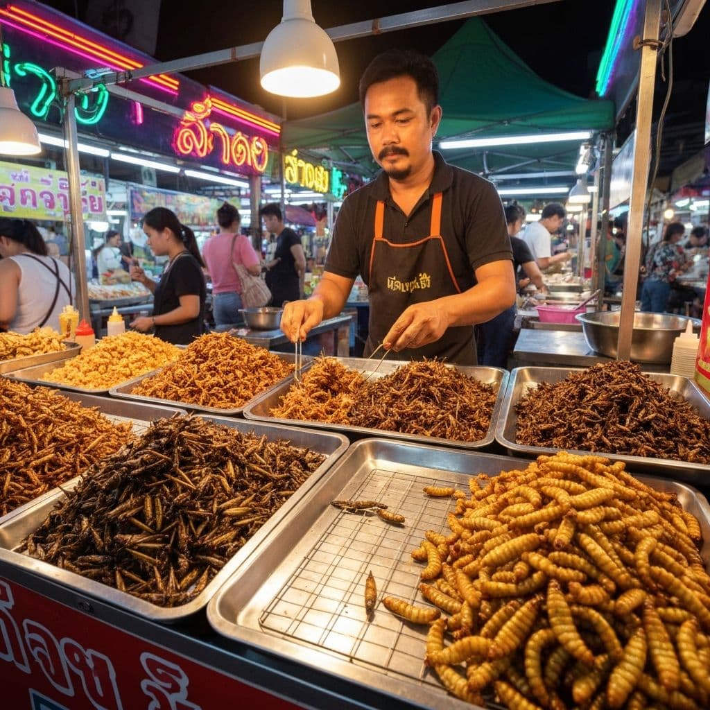 Fried Insects in Thai