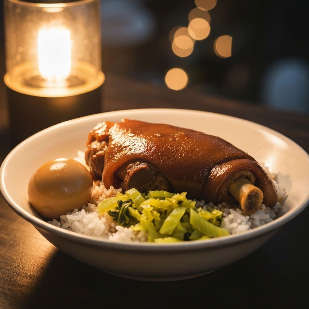 Braised Pork Leg Rice in Thai