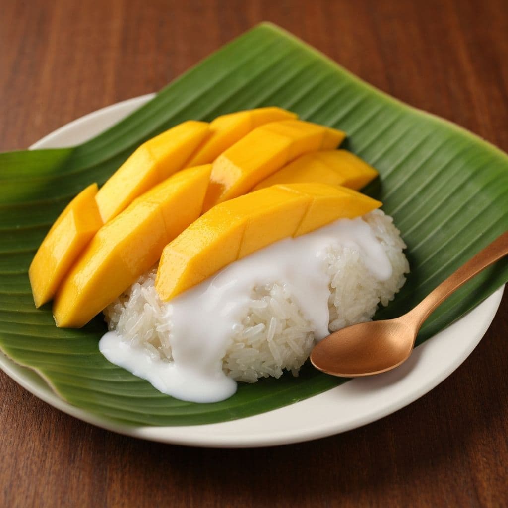 Mango Sticky Rice in Thai