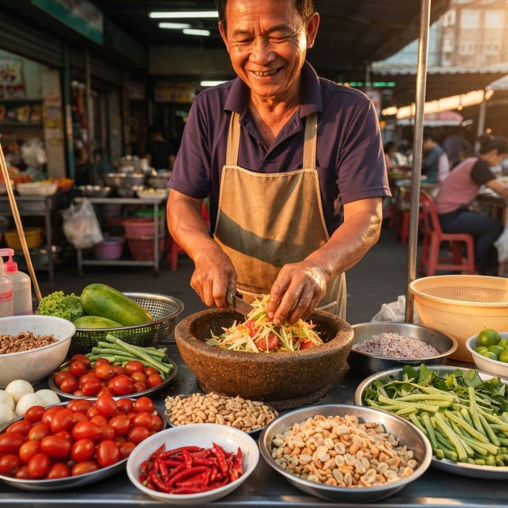 Green Papaya Salad in Thai